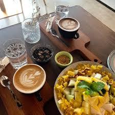 Breakfast platter with coffee and sides