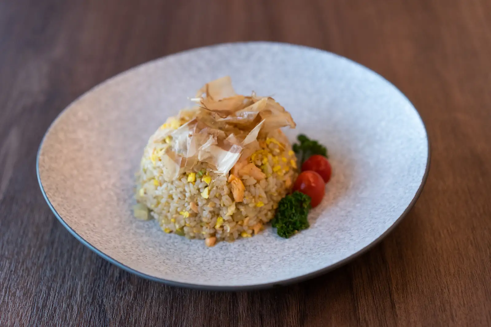 Garlic Salmon Fried Rice